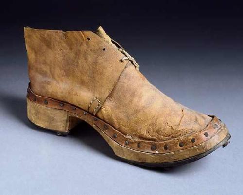 Leather upper and wooden sole. NC Museum of History, Accession number H.1914.107.1